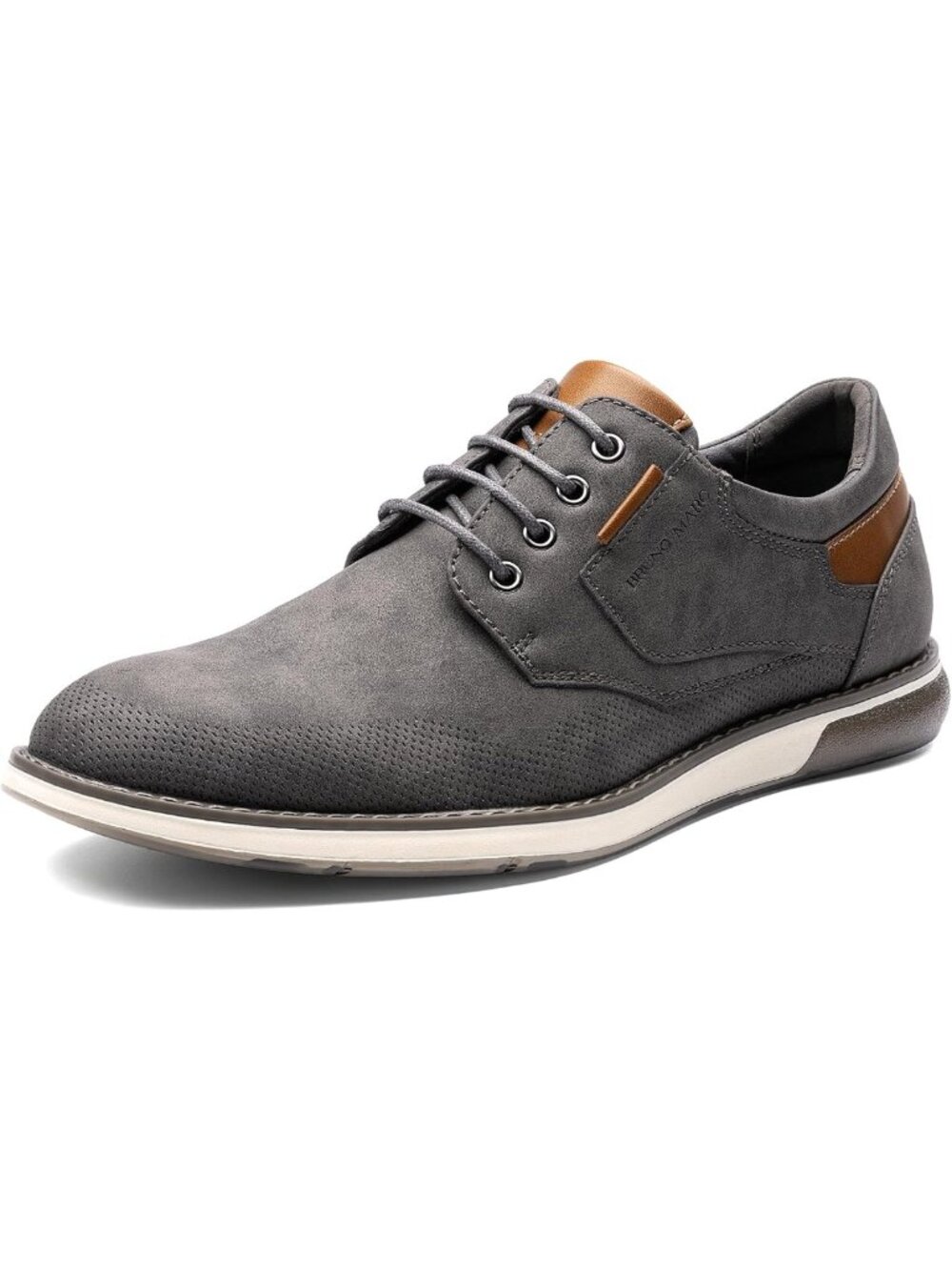 Stylish Men's Dress Oxfords | Breathable Perforated Leather, Cushioned Insole